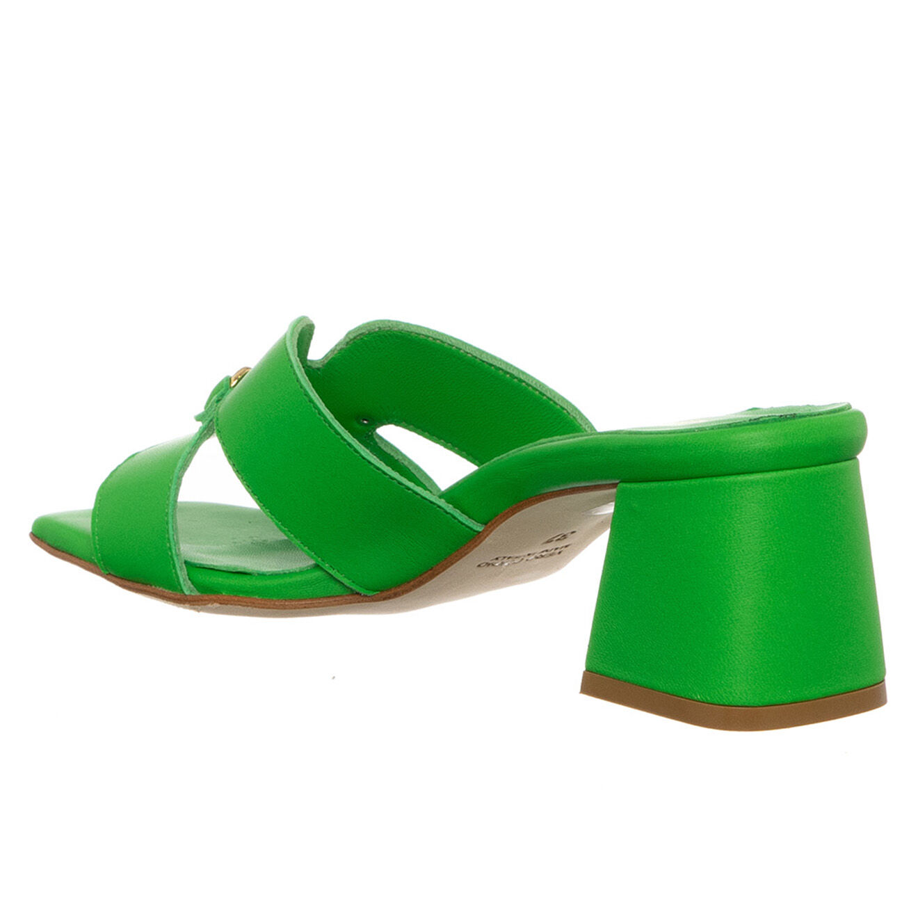 Loretta Pettinari Mules en Cuir Arancia vertes - Talon 5.5 cm