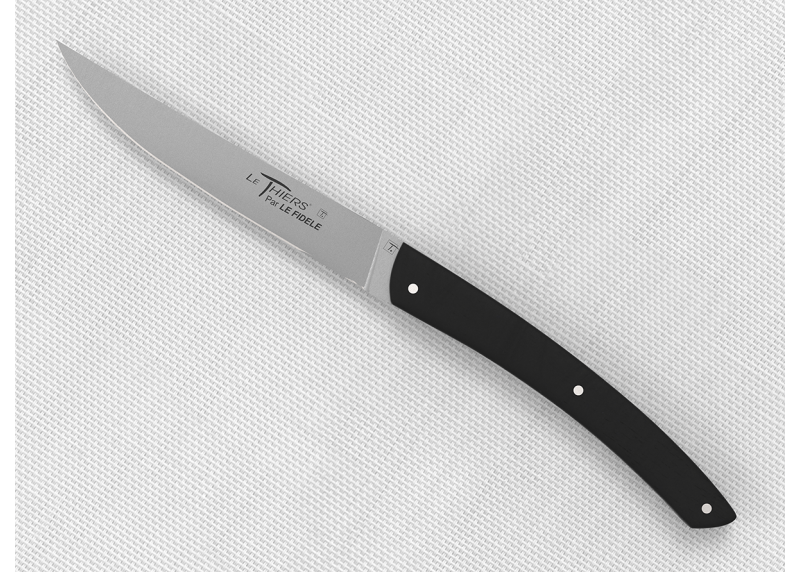 Service de 6 couteaux de table LE THIERS® avec un manche en bois d'ébène et lame en acier inoxydable