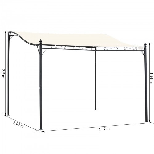 Pérgola de parede curva para uso externo, cor creme