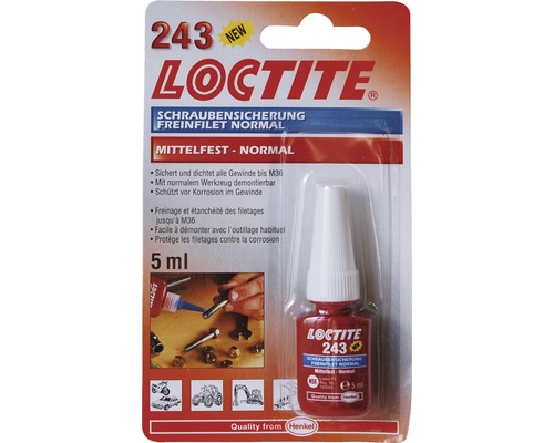 LOCTITE Schroefdraadborgmiddel 243 Medium Sterkte Normaal 5 ml