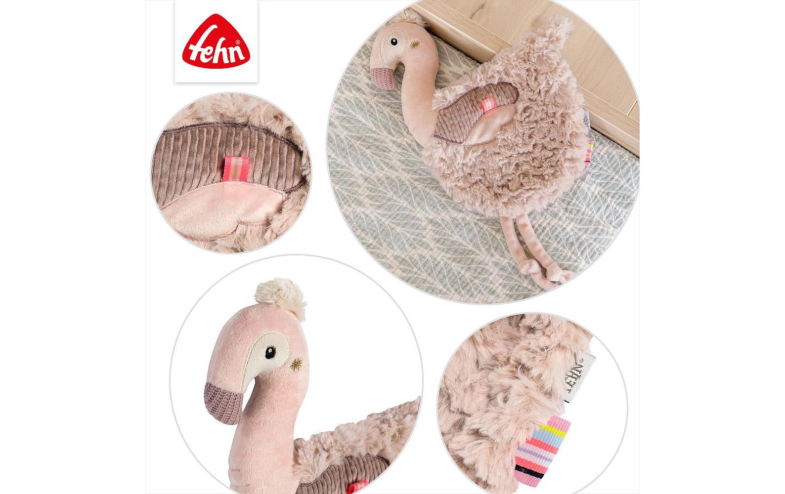 Schmusetuch FlamingoStofftier-Schnuffeltuch zum Greifen, Fühlen, Knuddeln und Liebhaben