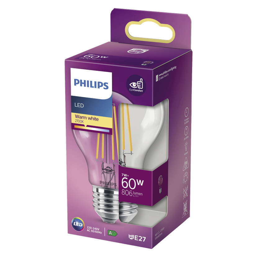 Normalpære, LED E27 7 W 806 lm