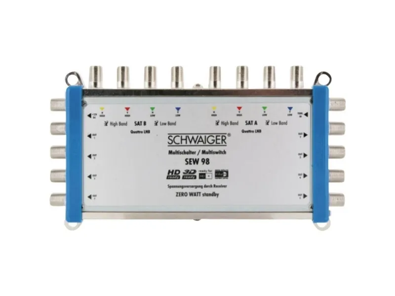 Schwaiger SEW98 531, 9 indgange, 8 udgange, 950 - 2150 Mhz, 5 - 790 Mhz, F, 14V,18V