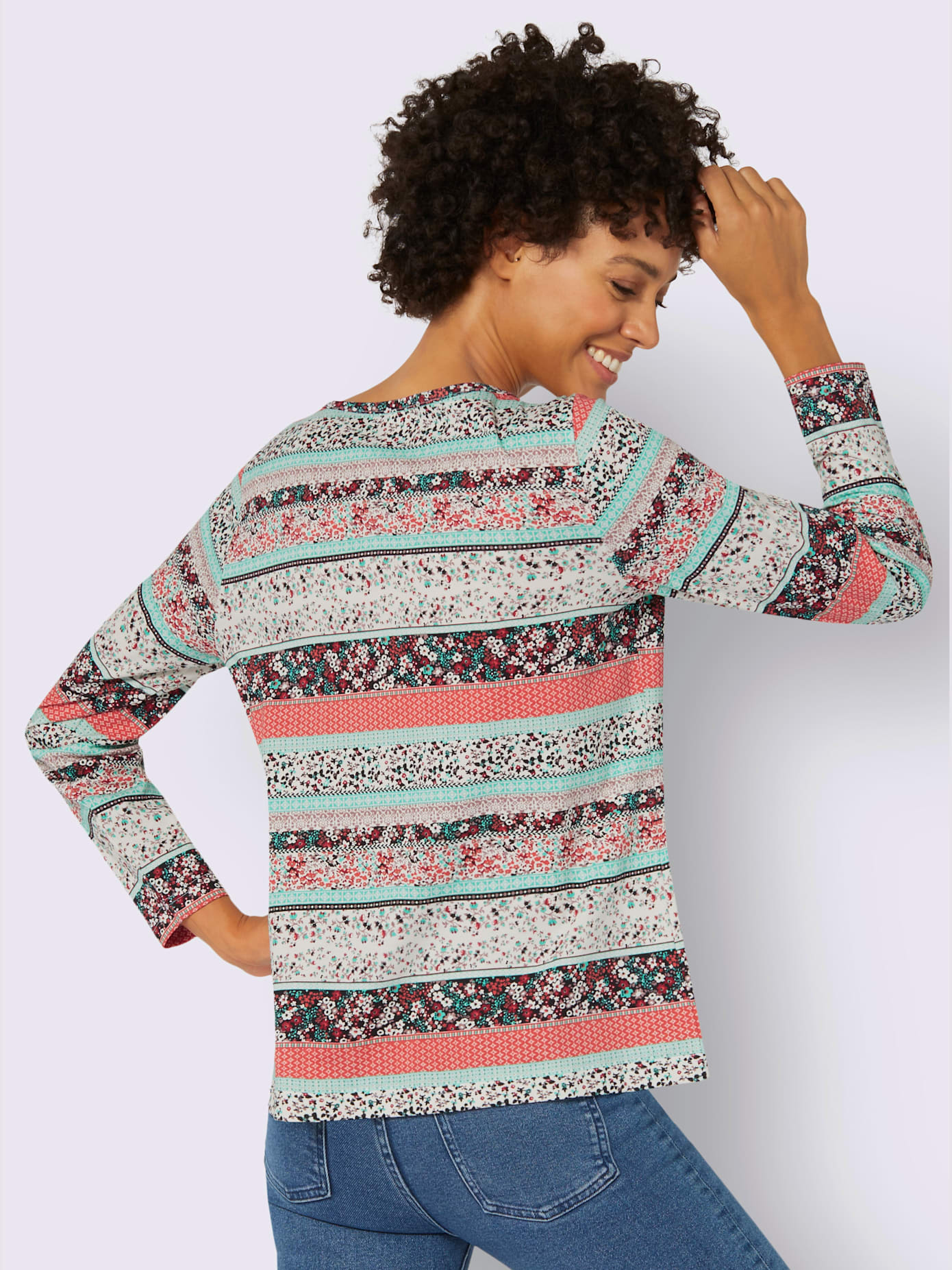 T-shirt femme en motif à rayures