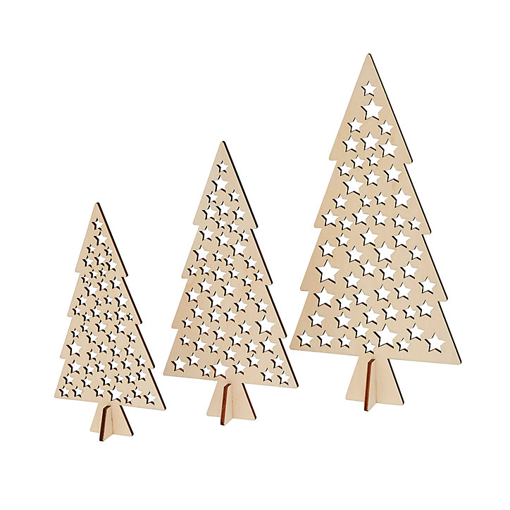 Set 3 mini sapin en bois