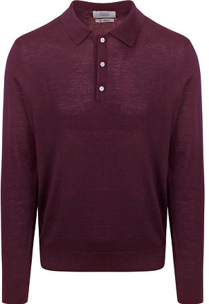King Essentials The Robert Long Sleeve Poloshirt Merino Burgundy KM111030002-P080T kopen