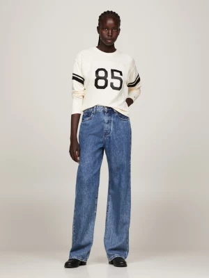 Calça jeans reta e relaxada de cintura média