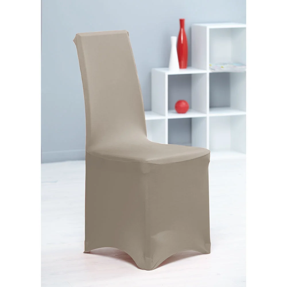 Housse de chaise taupe uni