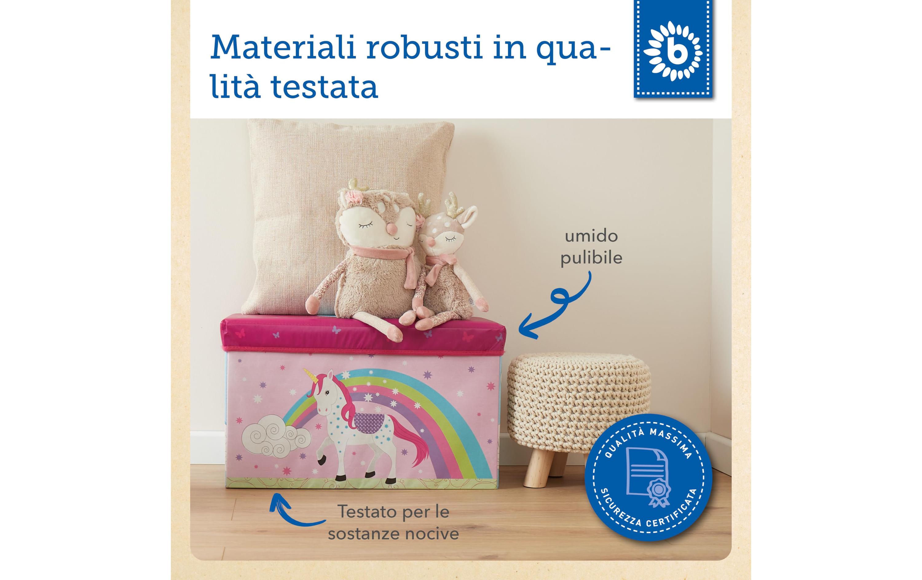 2in1 Aufbewahrungsbox und Bank EinhornAufbewahrungsbox mit Deckel