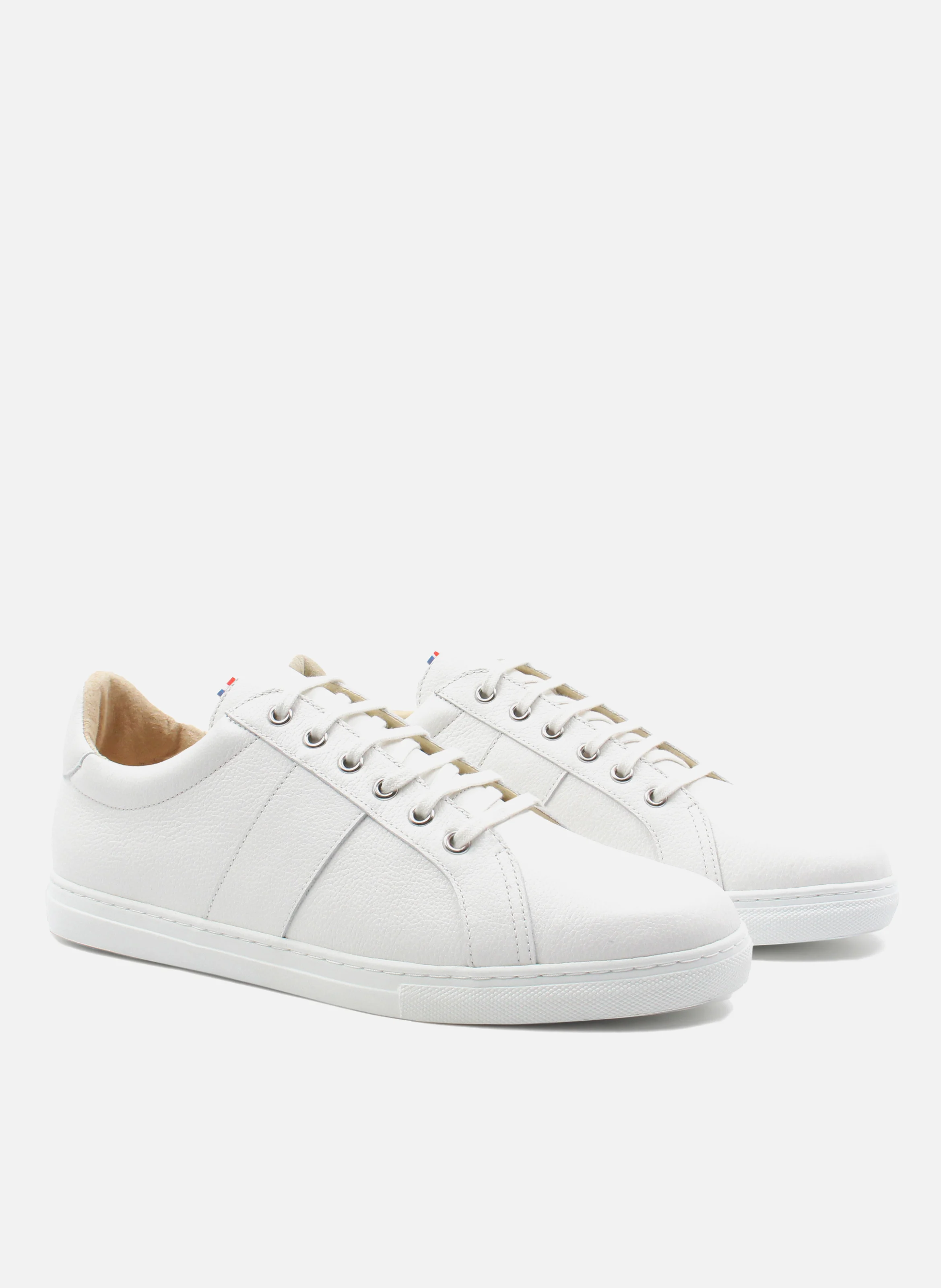 Baskets mif cuir grainé | Blanc
