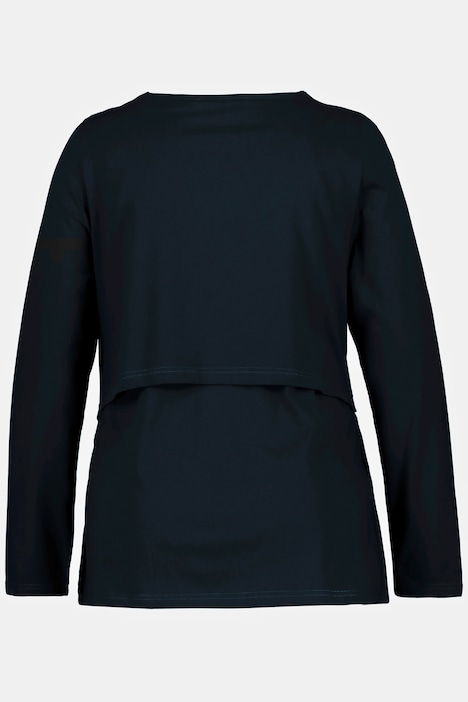 Bellieva-Shirt, elastische Raffungen, 3/4-Arm, GOTS