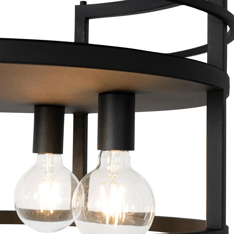 Qazqa hanglampen cage rack zwart e27