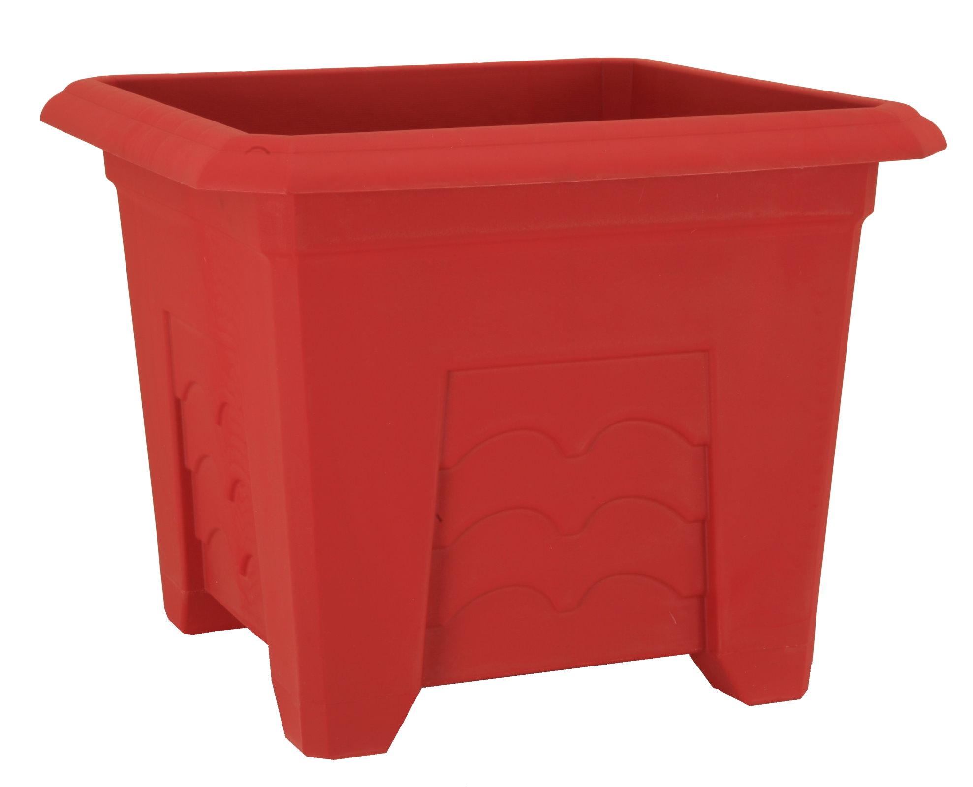 POT FLEUR RESINE TERRISSIMA 39 X 39 HAUT 31 ROUGE