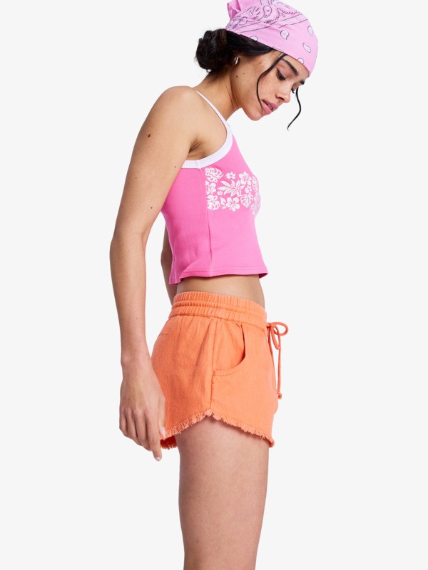 Scenic Route Short à taille élastique Orange Femme