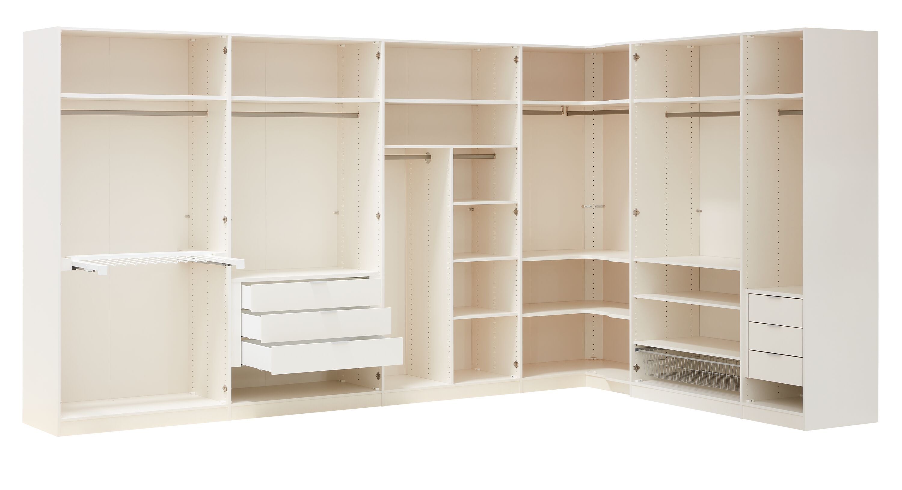 MODUL Drehtürenschrank - Weiss / B: 153.0 cm x T: 59.0 cm x H: 220.0 cm