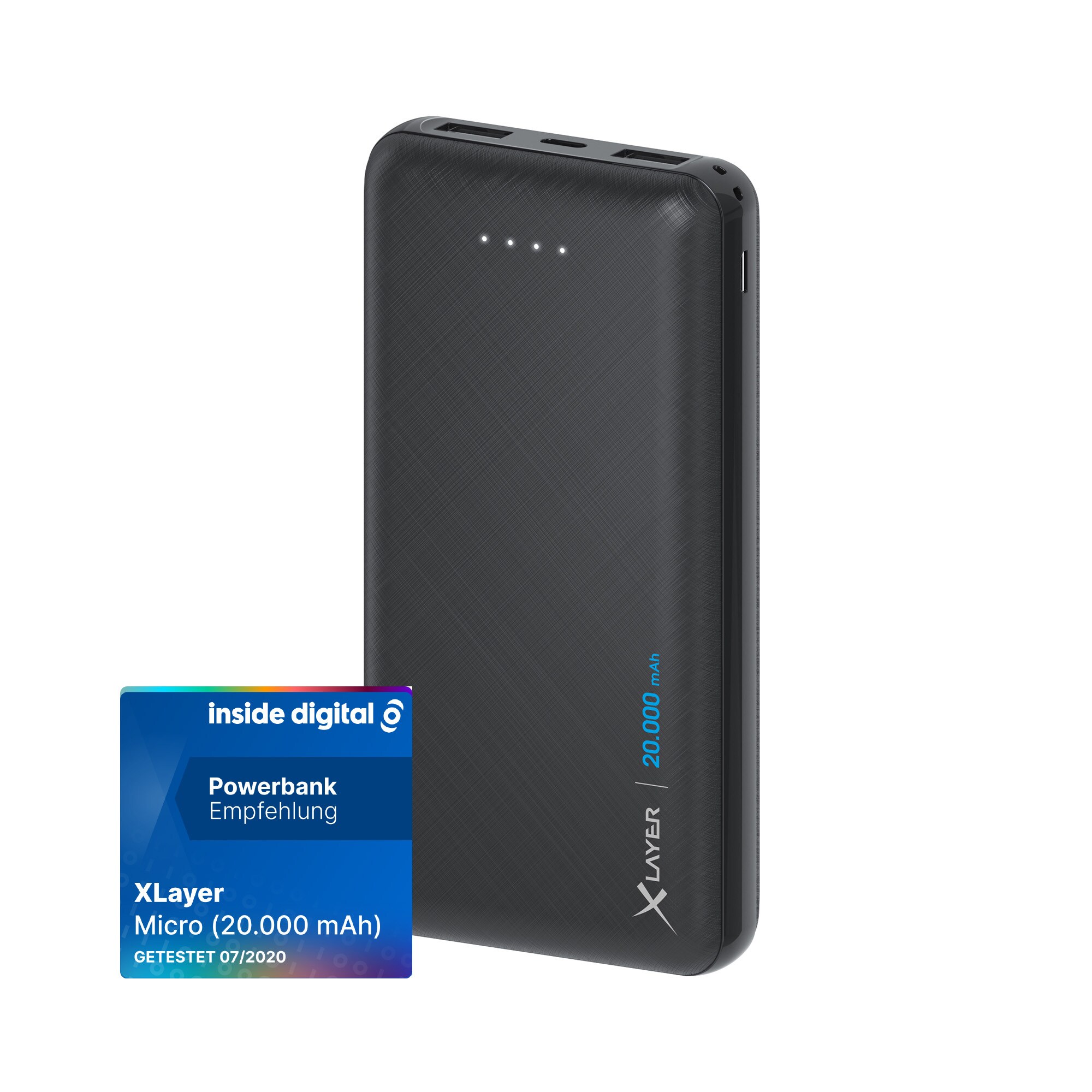 Xlayer POWERBANKS Powerbank Micro 20000mAh Akku schnelles Aufladen externes Ladegerät