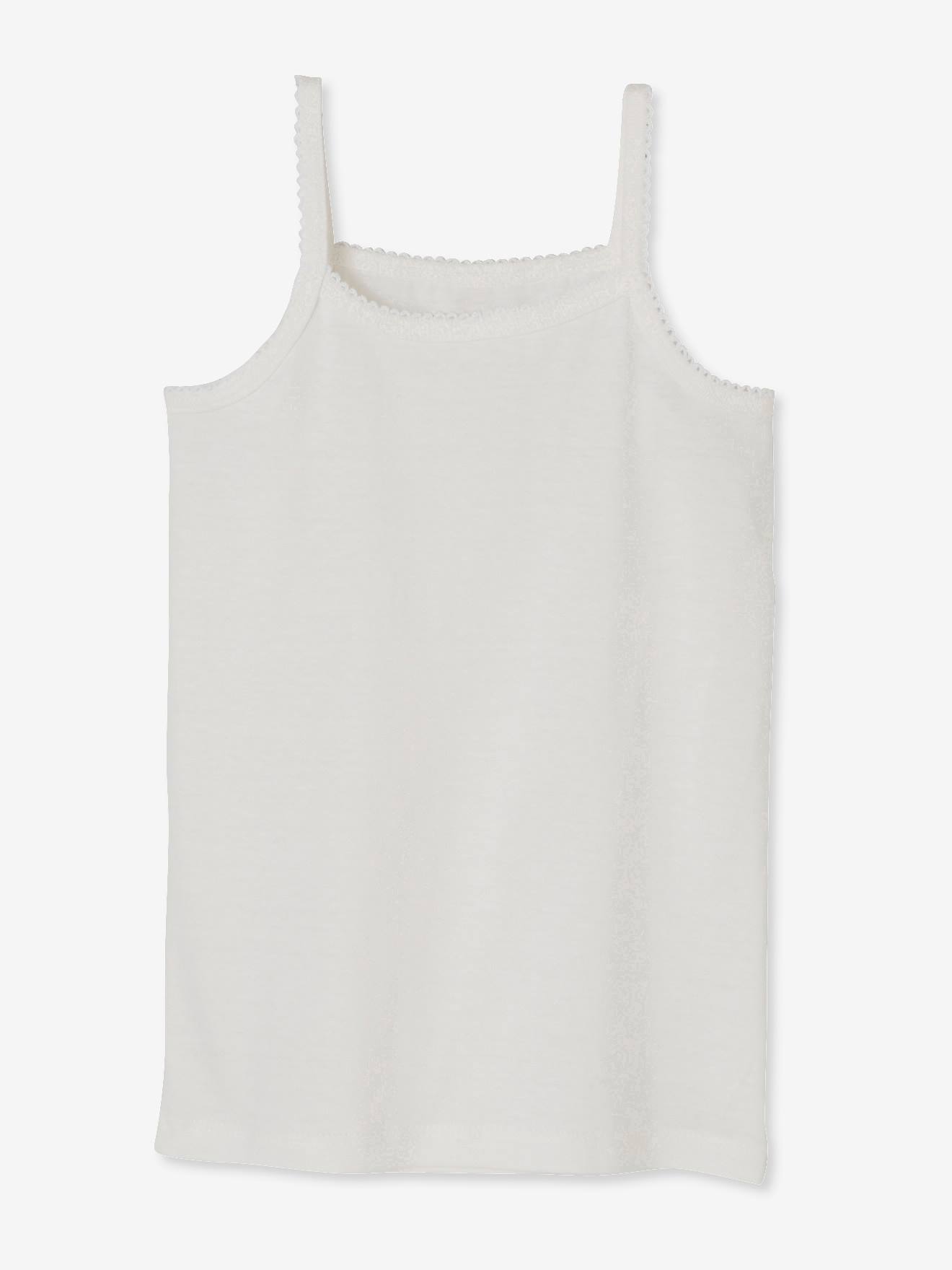 Conjunto de 4 regatas brancas para meninas