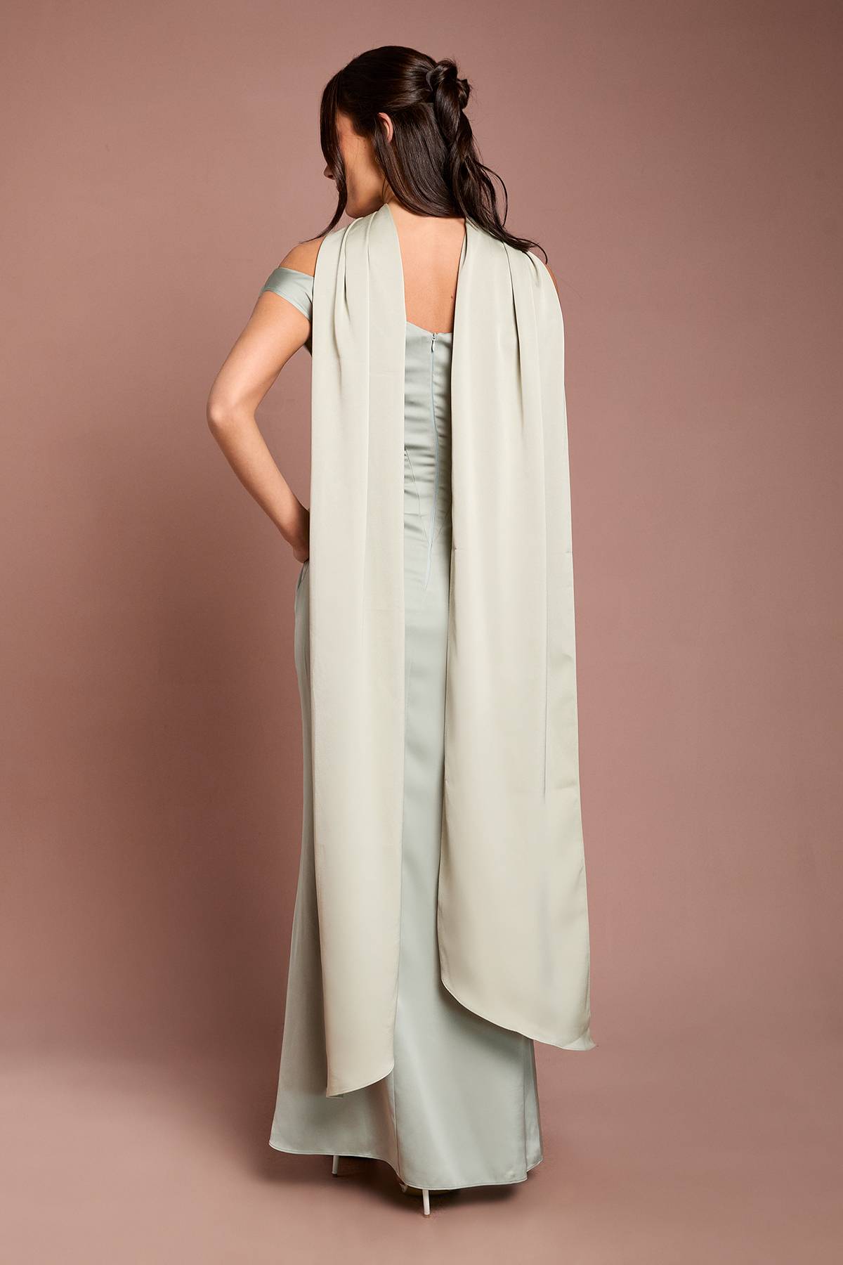 Coast Foulard En Satin Vert Sauge