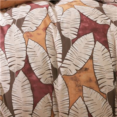 Linge de lit feuilles de palme stylisées