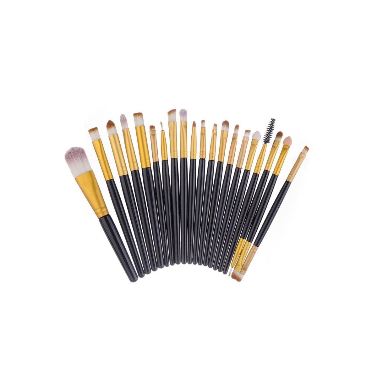 Profesjonelle skånsomme  sminkebørster 20-Pack, Black, Gold