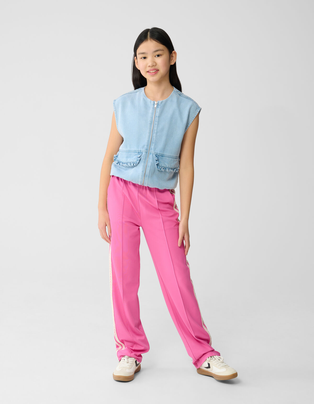 Sporty Wide Leg Broek Roze