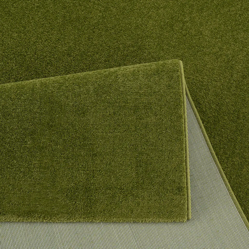 Uni Effen Laagpolig Vloerkleed Modern Groen - 120x170 CM