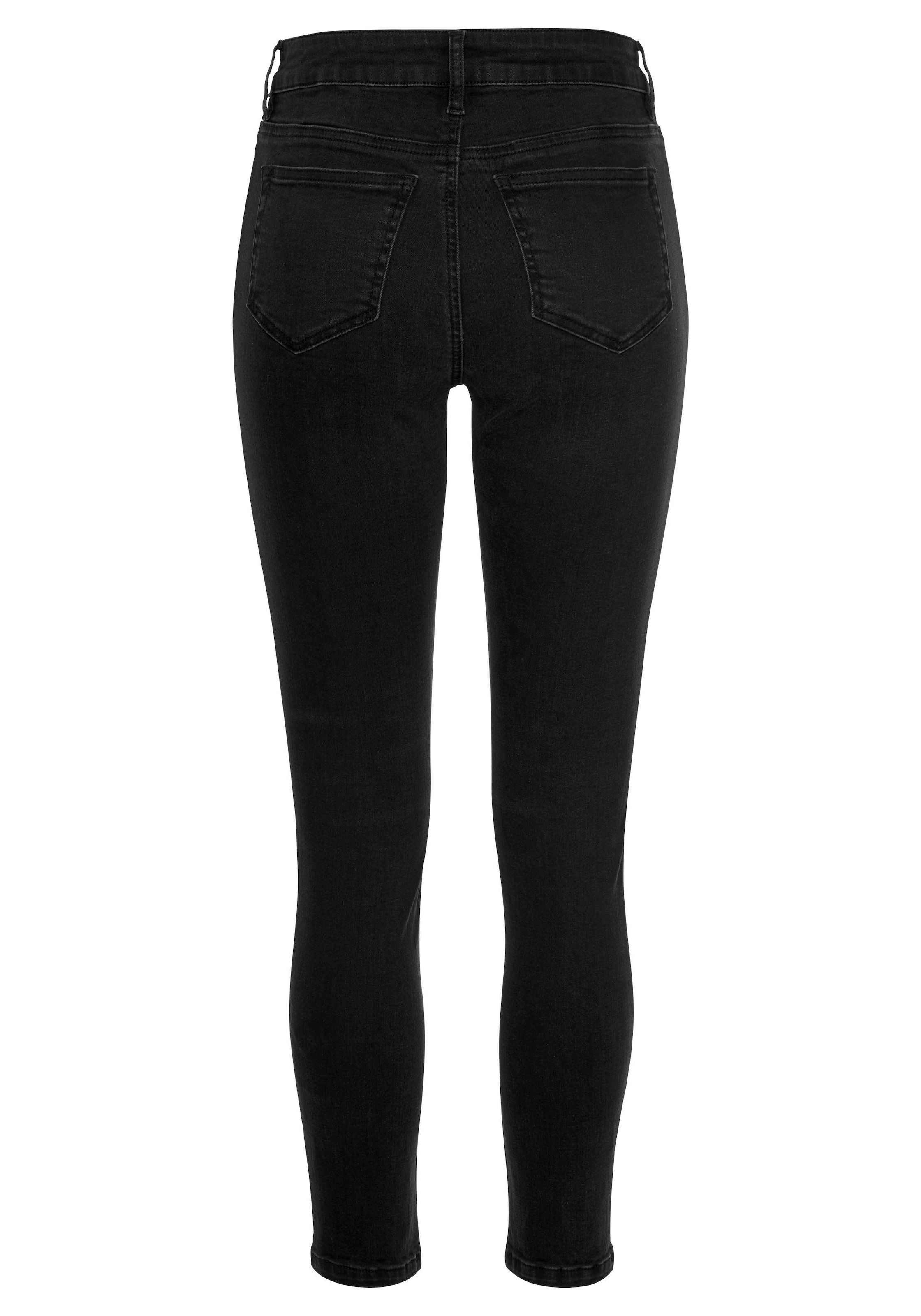 Buffalo High-waist-Jeans mit modischer Knopfleiste, schmale Skinny-Jeans, Stretch-Qualität
