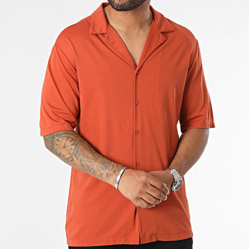 Chemise Manches Courtes Rouge Brique