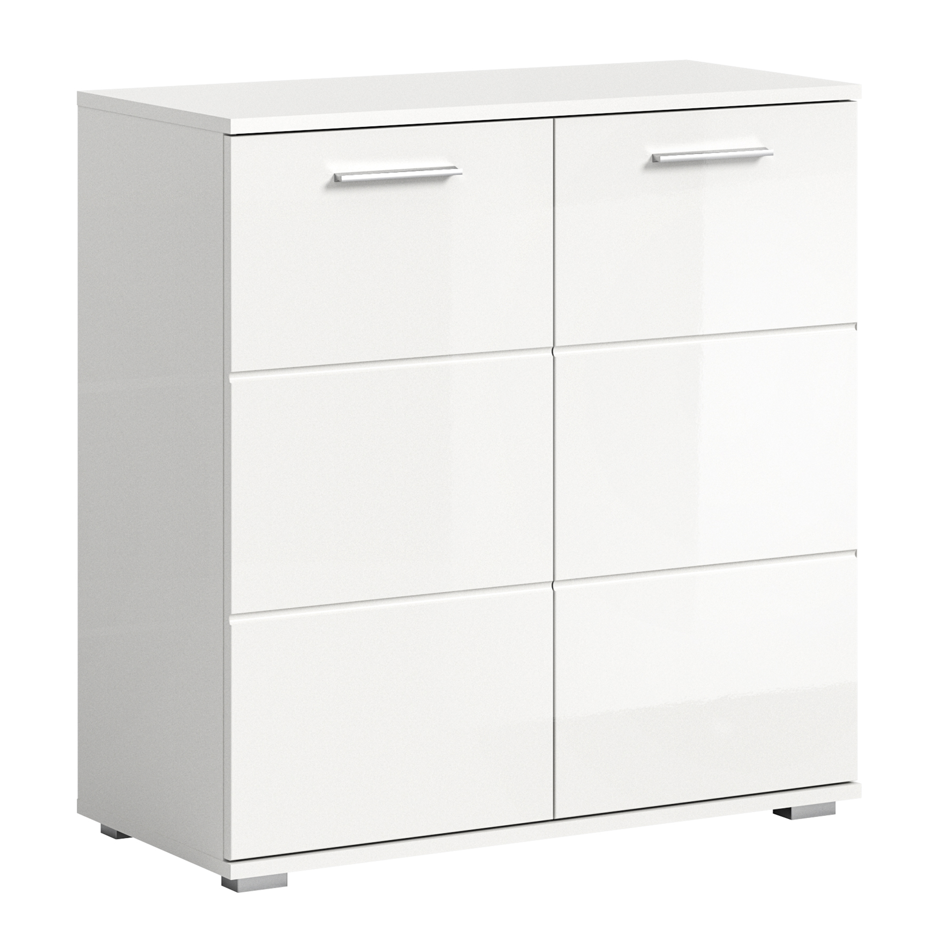 Kommode PREGO - weiß Hochglanz-weiß - 80 cm