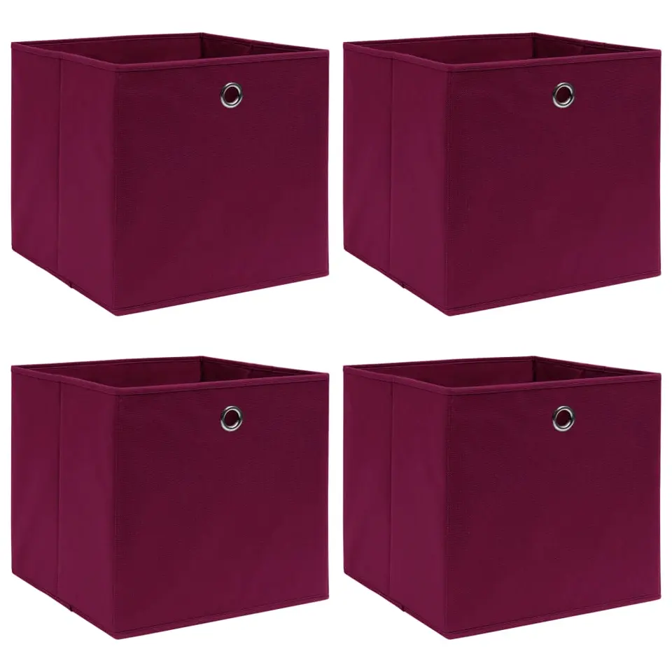 vidaXL - Opbergbox - Rood - Stof - 4 stuks