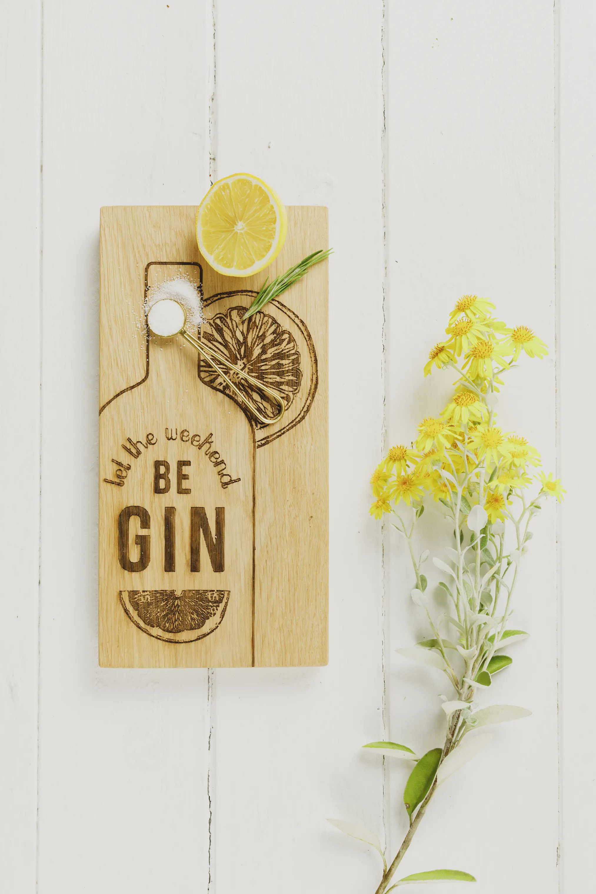 The Just Slate Company Let The Weekend Be Gin Skærebræt