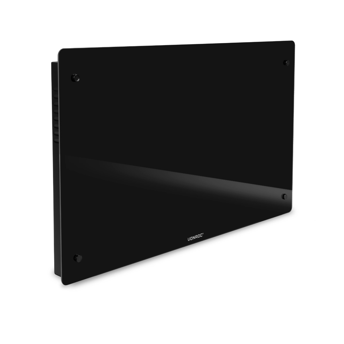 Vonroc 2000 watt convector kachel met glazen paneel - Black