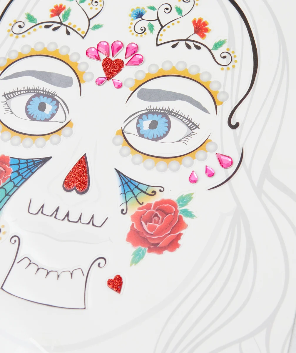 GREAT PRETENDERSAUTOCOLLANTS POUR LE VISAGE THÈME TÊTE DE MORT