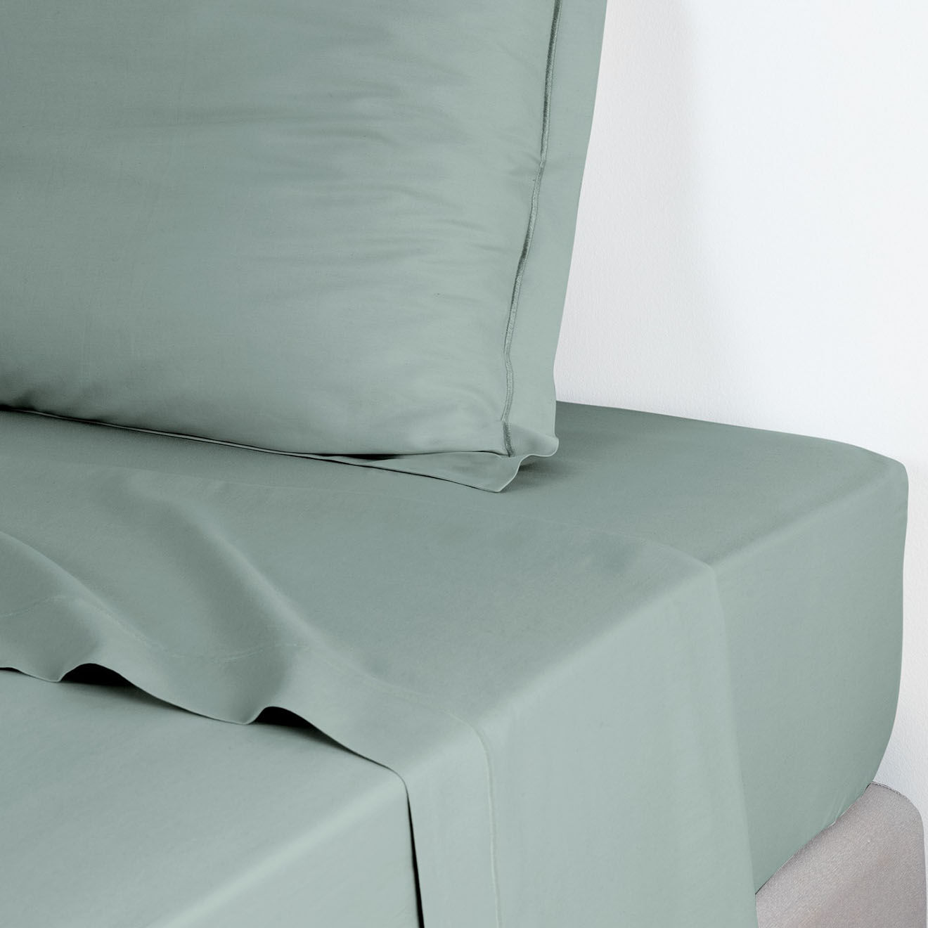 Febronie Drap plat satin de coton Julia vert pistache