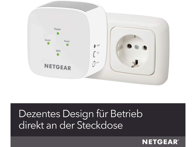 Netgear WLAN-Repeater EX3110 Dual-Band WLAN-Repeater, 750 Mbps, Wandstecker, externe Antenne