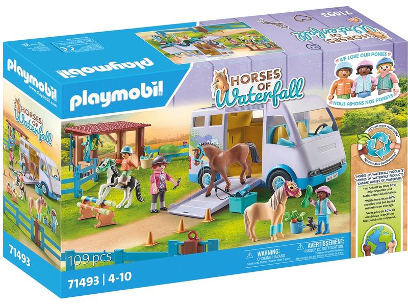 Playmobil Horses of Waterfall Mobile Reitschule 71493 Liebevoll gestaltetes Pferde-Spielset