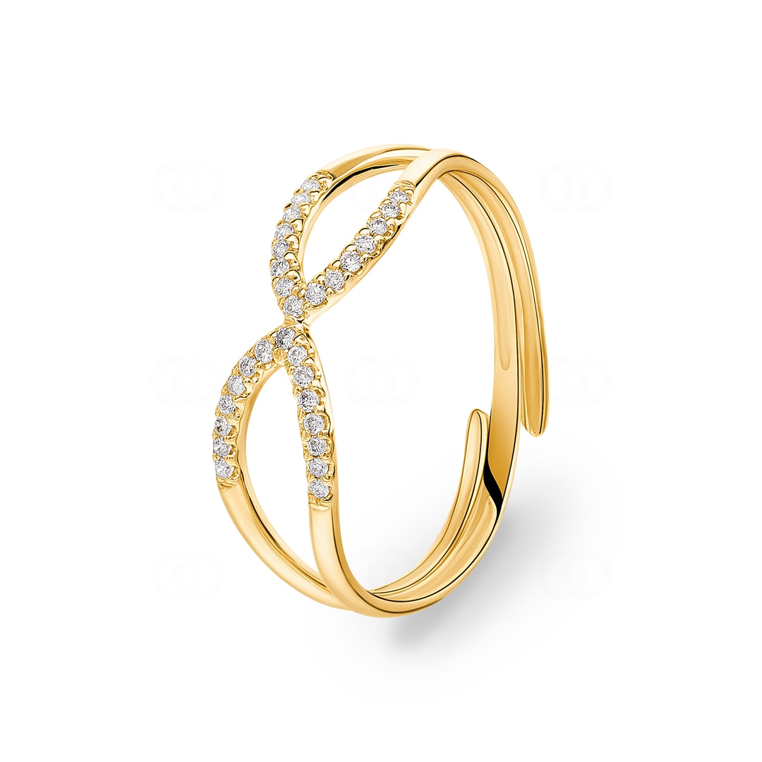 Ring 750/18 K Gelbgold mit Diamanten 0.08 ct H/si
