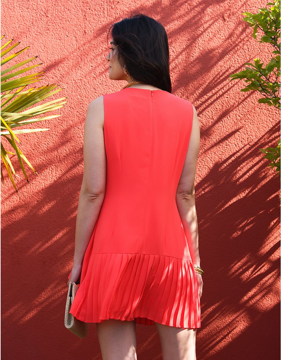 Robe chic voile corail
