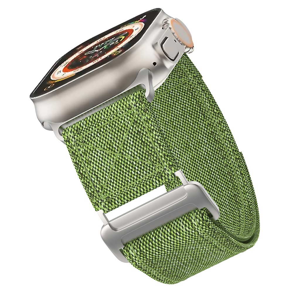 Apple Watch (42/41/40/38 mm) Nylon Armband mit Klettverschluss (Gelenkumfang: 130 - 210 mm) - Grün / Orange