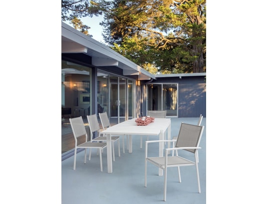 CONCEPT1 - Table extérieure Hilde blanc 160/240 x 90 x h 75cm