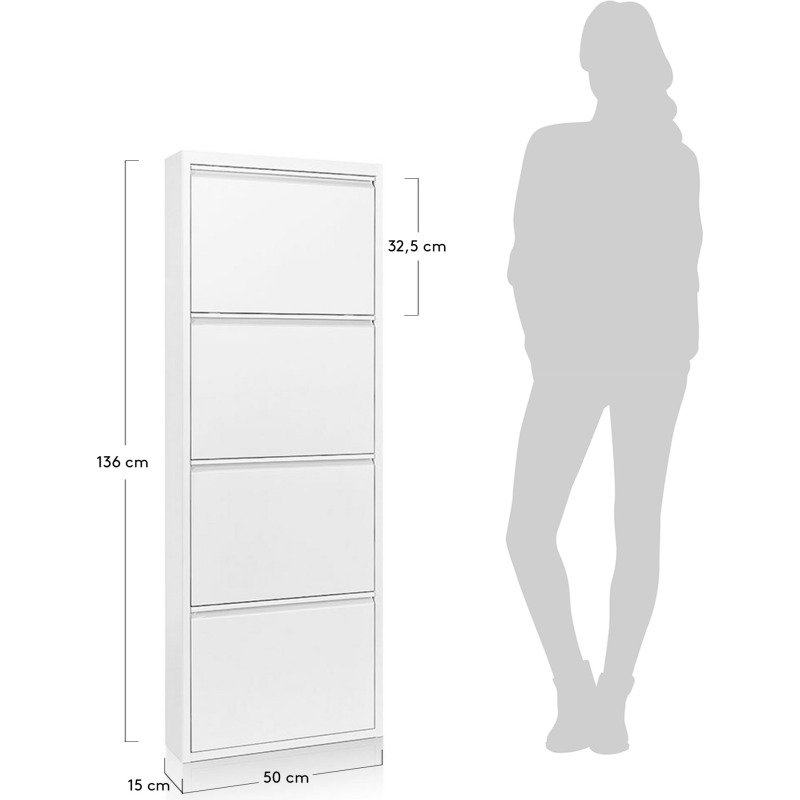 Meuble chaussures Ode 50 x 136 cm 4 portes