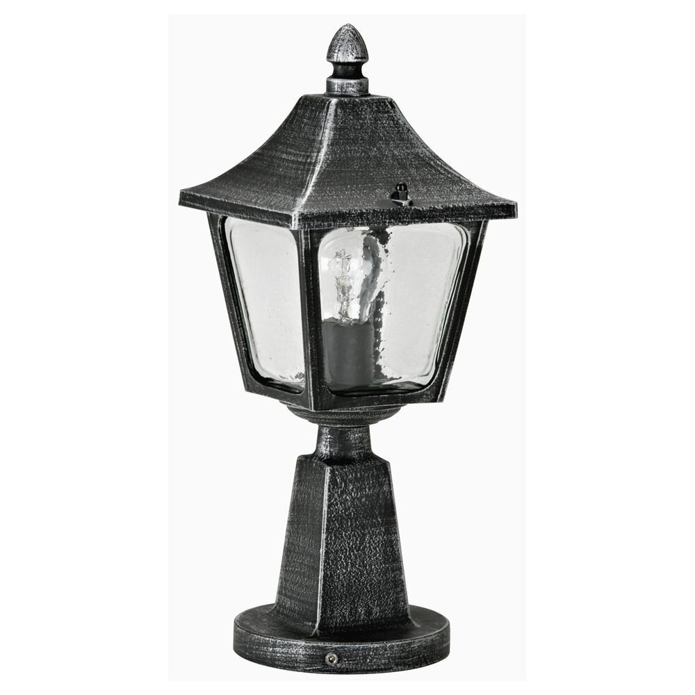 Sokkellamp A-252826, zwart-zilver, spuitgietaluminium, E27, IP44, 650x175mm