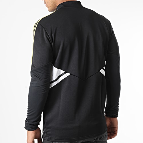 Sweat Col Zippé A Bandes Juventus HA2641 Noir