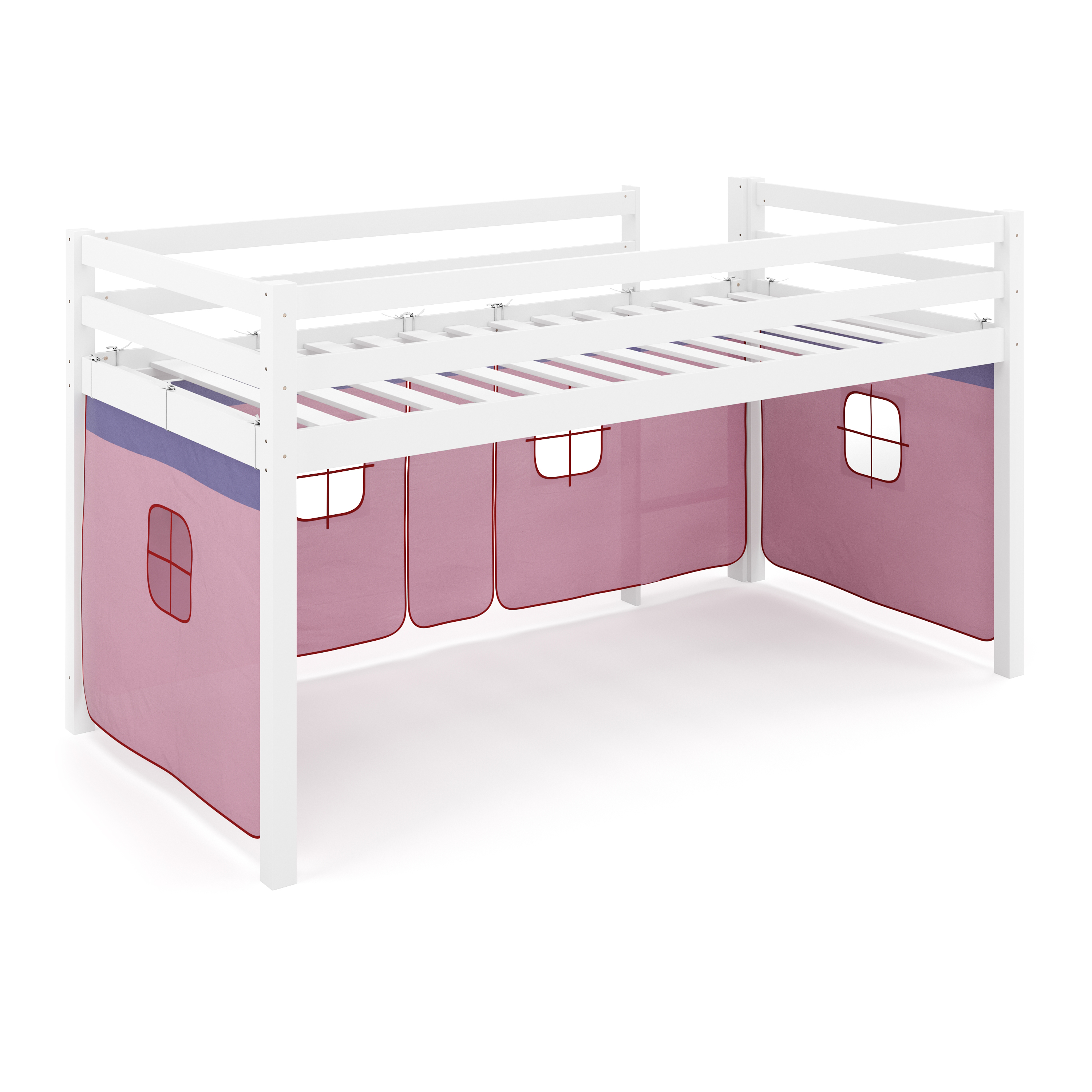 Hochbett BARBY 90 x 200 cm rosa/natur