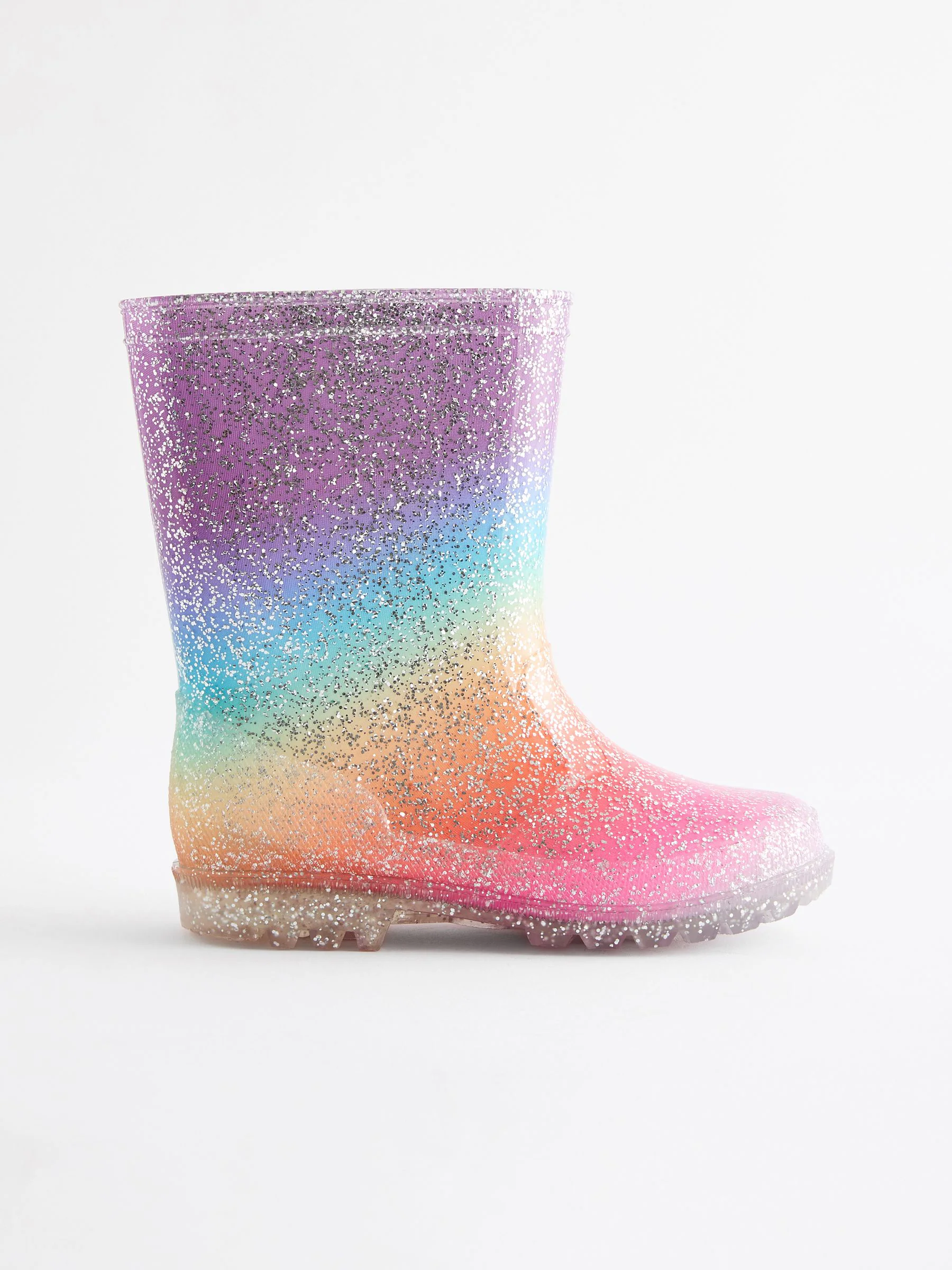 Regenboog - Regenlaarzen met glitters