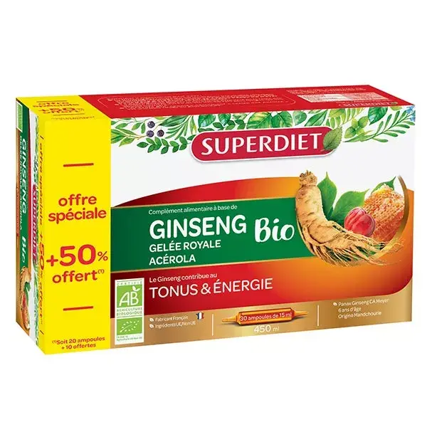 Superdiet Ginseng Royal Jelly 30 ampolas x 15ml