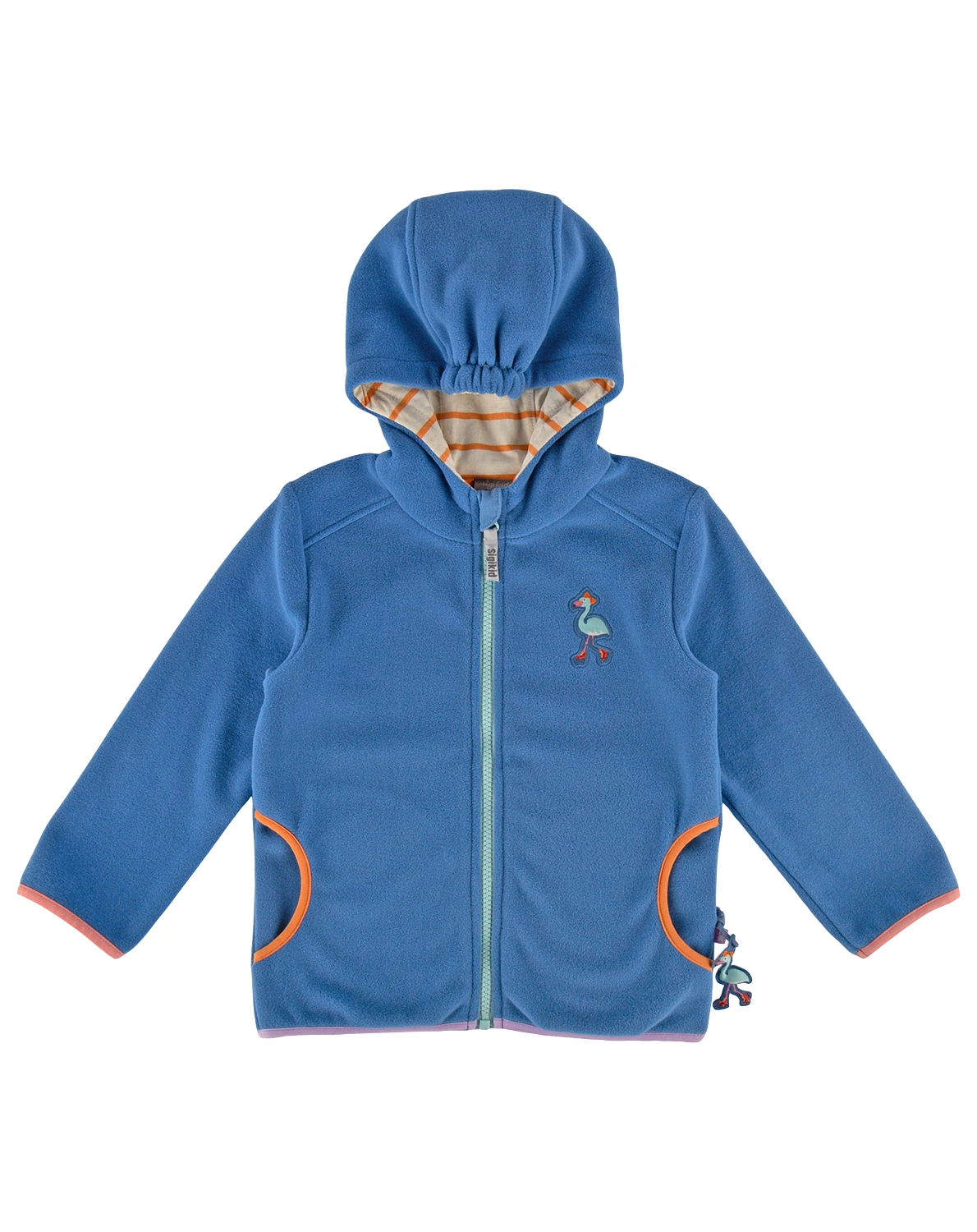 Kapuzen-Fleecejacke M - SKATING FLAMINGO in blau