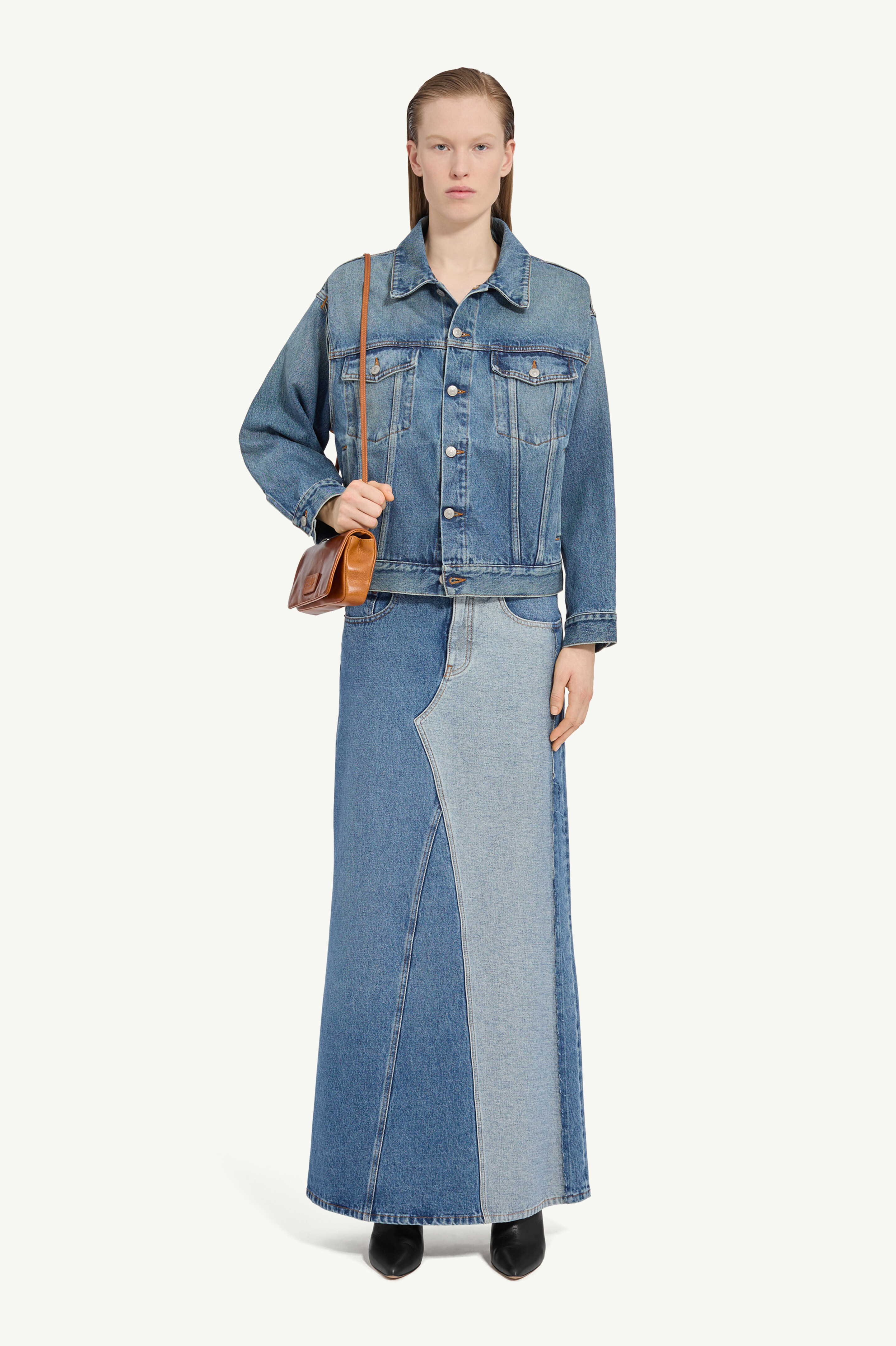 Veste en denim avec épaules structurées pour femme | MM6