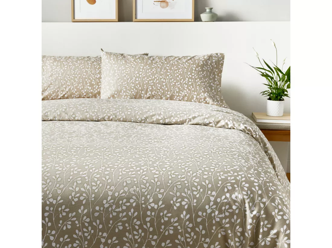 Housse de couette en coton 150 fils Taupe