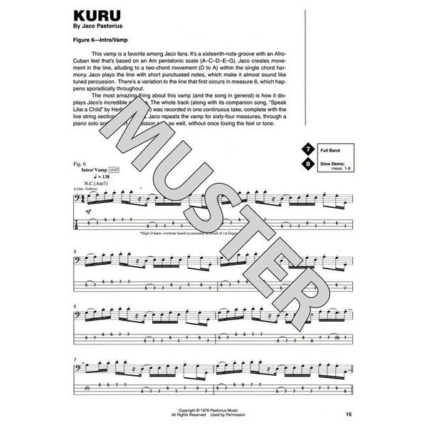 Hal Leonard Jaco Pastorius Bass Signature Licks
